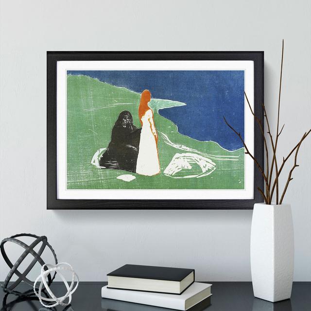 Two Women on the Shore Vol.2 by Edvard Munch - Picture Frame Painting East Urban Home Size: 27cm H x 36cm W x 2cm D, Frame Option: Black Framed on Productcaster.