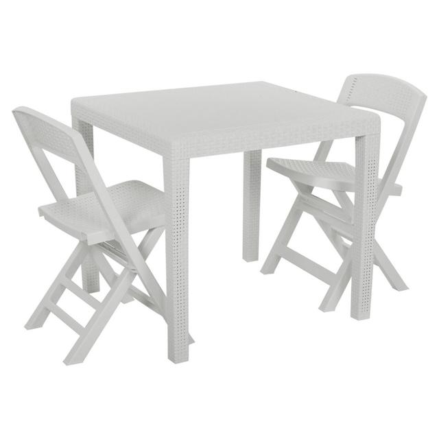 Damiane Square 5 - Piece 4 - Person 79Cm L Outdoor Table Set Marlow Home Co. Colour: White on Productcaster.