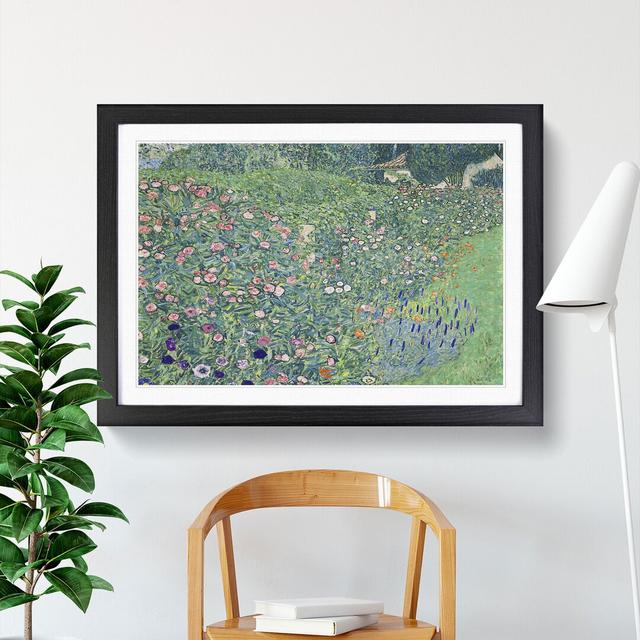 Italian Garden by Gustav Klimt - Picture Frame Painting East Urban Home Size: 27cm H x 36cm W x 2cm D, Frame Option: Black on Productcaster.