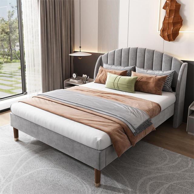 Solna Bed Fjørde & Co Size: Double ( 148 x 200 cm ), Colour: Grey on Productcaster.