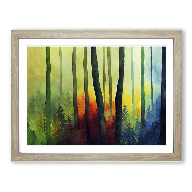 Vibrant Forest Vol.6 - Picture Frame Painting Alpen Home Size: 34cm H x 46cm W x 2cm D, Frame Colour: Oak on Productcaster.