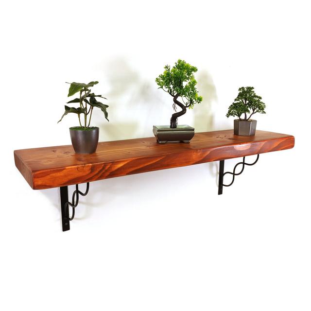 Adrio Bracket Shelf with Live Edge Williston Forge Size: 24cm H x 100cm W x 22.5cm D on Productcaster.