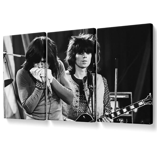 Early Days Rolling Stones - 3 Piece Wrapped Canvas Graphic Art Ebern Designs Size: 50.8cm H x 106.6cm W on Productcaster.