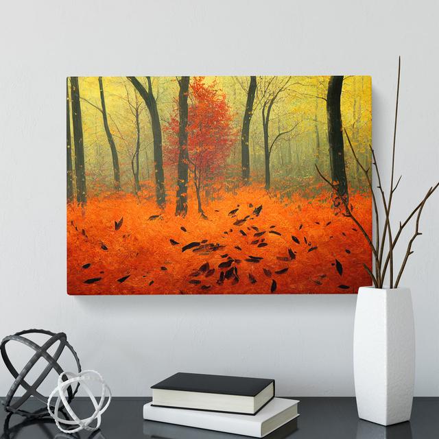 Beauteous Autumn Forest - Wrapped Canvas Graphic Art Alpen Home Size: 50cm H x 76cm W x 3cm D on Productcaster.