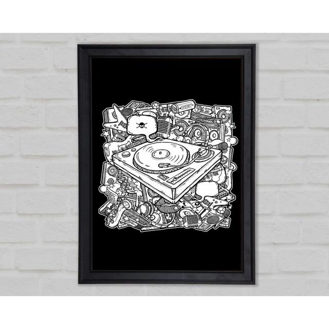 Retro Music Player Framed Print Rosalind Wheeler Size: 29.7cm H x 21cm W 1.5cm D on Productcaster.