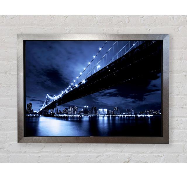 New York City Night Blues - Single Picture Frame Art Prints Bright Star Size: 42cm H x 59.7cm W x 3.4cm D on Productcaster.