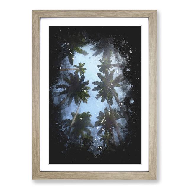 Palm Trees Vol.1 - Picture Frame Painting East Urban Home Size: 90cm H x 65cm W x 2cm D, Frame Option: Oak Framed on Productcaster.