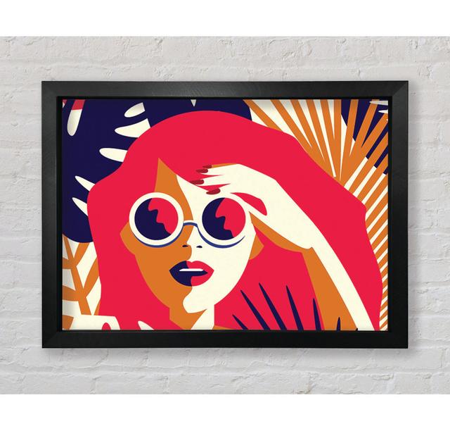 Sunshine Glasses Woman - Single Picture Frame Art Prints Rosalind Wheeler Size: 59.7cm H x 84.1cm W x 3.4cm D on Productcaster.