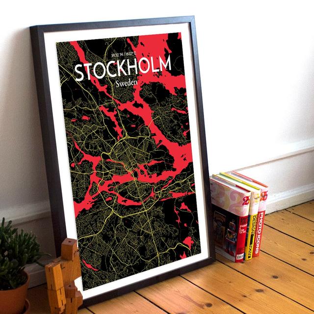 Stockholm City Map - No Frame Print East Urban Home Size: 50.8cm H x 40.6cm W x 0.13cm D on Productcaster.