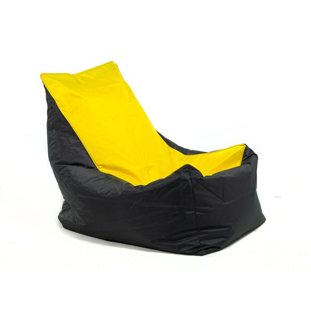 Polyester Outdoor Friendly Refillable Classic Bean Bag Ebern Designs Upholstery Colour: Yellow/Grey on Productcaster.