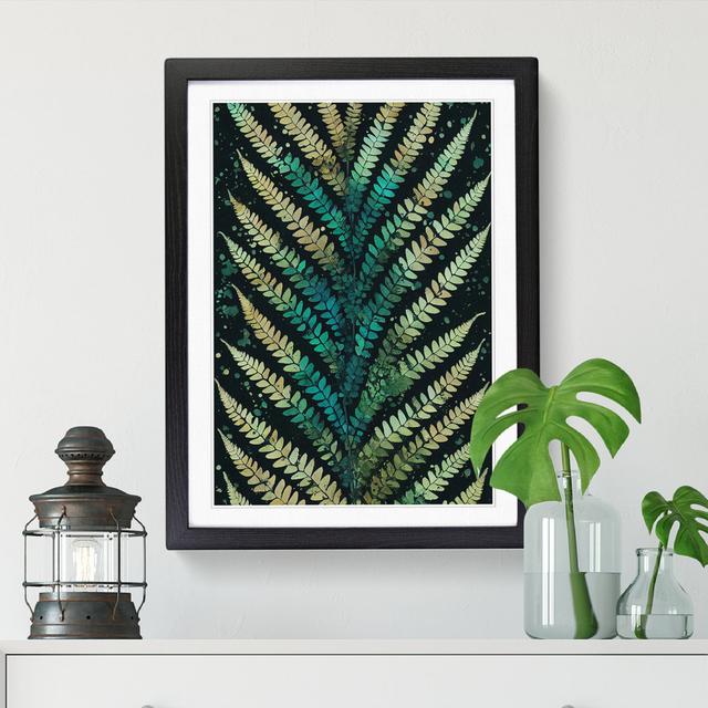 Fern Leaf Paint Splatter - Picture Frame Graphic Art Pergo Classics Frame Option: Walnut, Size: 34cm H x 25cm W x 2cm D on Productcaster.