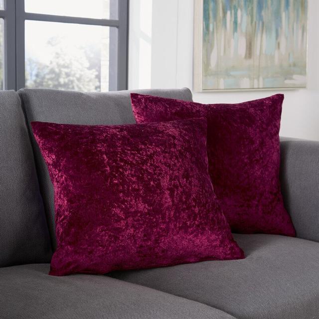 Hoang Square Throw Pillow Cover (Set of 2) Canora Grey Colour: Burgundy on Productcaster.