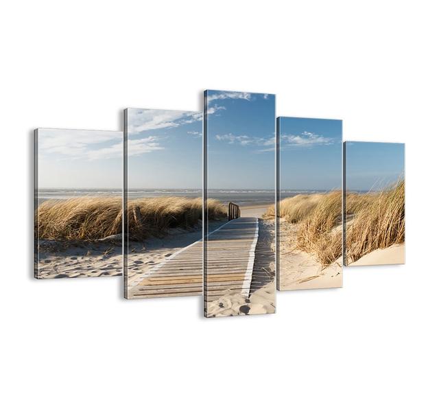 'Behind the Dune, in the Sound of the Grass' - 5 Piece Unframed Photograph Print Set on Canvas Highland Dunes Size: 100cm H x 150cm W x 1.8cm D on Productcaster.