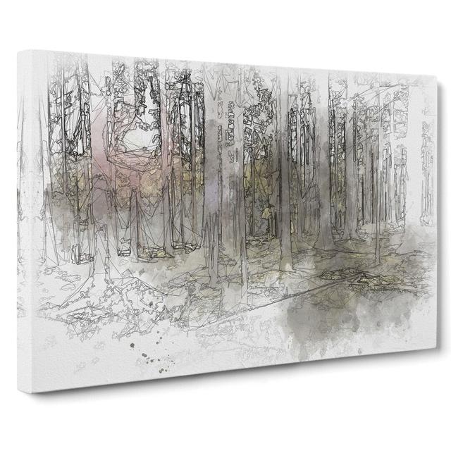 Sunlight Forest Vol.2 Sketch - Wrapped Canvas Graphic Art East Urban Home Size: 60cm H x 91cm W x 3cm D on Productcaster.