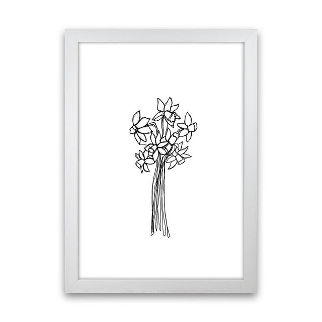 Daffodils Line by Carissa Tanton - Drawing Print on Paper Ophelia & Co. Size: 63cm H x 46cm W x 3cm D, Frame Option: White Framed on Productcaster.