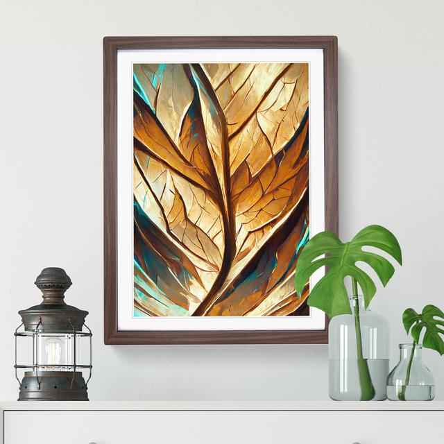 Abstract Autumn Leaf No.2 - Picture Frame Graphic Art 17 Stories Size: 64cm H x 46cm W, Frame Colour: Brown on Productcaster.