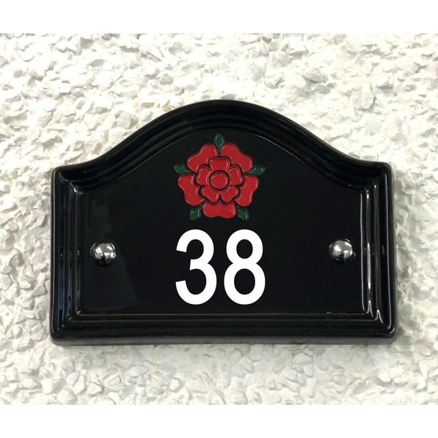 Walsham 16.5cm H Ceramic House Number Dakota Fields Number: 38, Colour: Black on Productcaster.