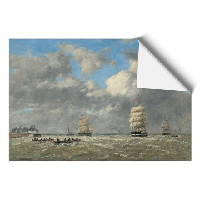 Ships At Le Havre by Eugene Boudin - No Frame Painting East Urban Home Size: 30cm H x 42cm W x 0.1cm D on Productcaster.