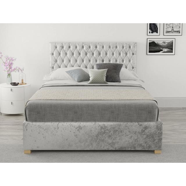 Central City Upholstered Ottoman Bed Brambly Cottage Size: Small Double (4'), Colour: Silver on Productcaster.