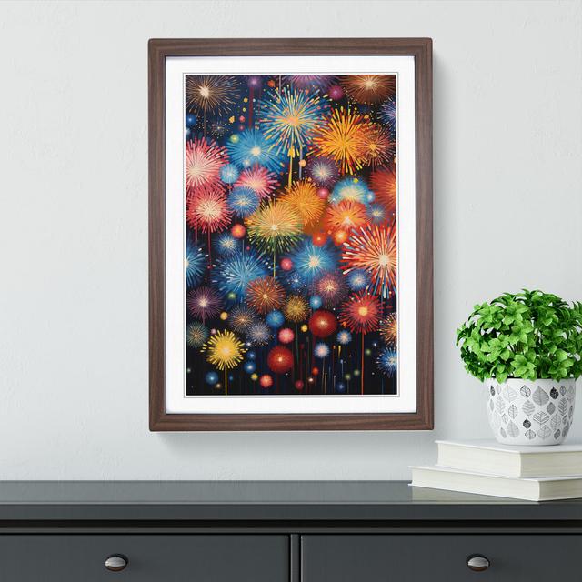 Fireworks Informel - Single Picture Frame Print on Wood 17 Stories Size: 34cm H x 25cm W x 2cm D, Frame Colour: Walnut on Productcaster.