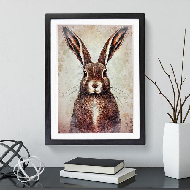 Portrait Of A Hare No.3 - Single Picture Frame Print Brambly Cottage Size: 64cm H x 46cm W x 2cm D, Frame Colour: Black Framed on Productcaster.