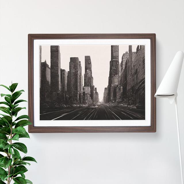 XH1022-9636X Vintage New York Skyline Vol.2 - Single Picture Frame Print 17 Stories Frame Colour: Walnut, Size: 46cm H x 64cm W x 2cm D on Productcaster.