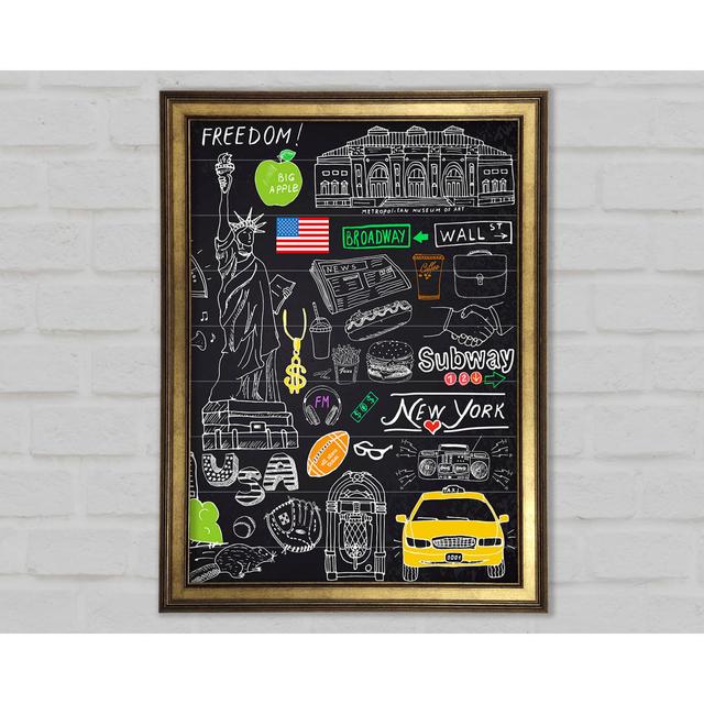 Greatest Things Of NYC - Print ClassicLiving Size: 42cm H x 29.7cm W x 1.5cm D on Productcaster.