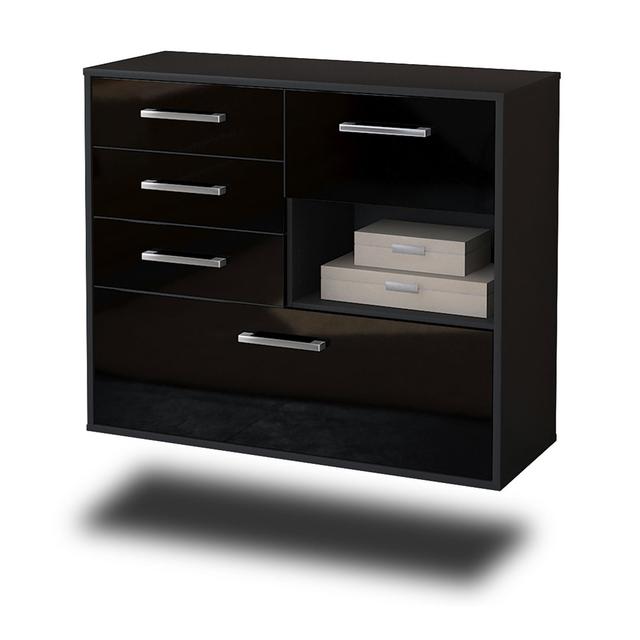 Balko sideboard, flying/metal handles, size: 92 x 79 x 35cm Brayden Studio Colour: Black/Anthracite on Productcaster.