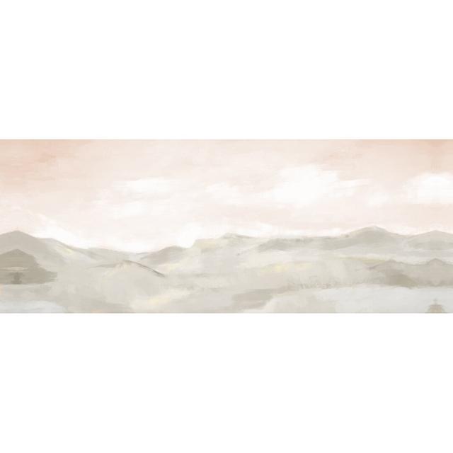 Blush Sky Grey Mountains Abstract - Wrapped Canvas Painting Print Union Rustic Size: 81cm H x 122cm W x 3.8cm D on Productcaster.