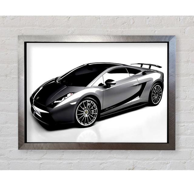 Lamborghini Seitenprofil Silber - Einzelner Bilderrahmen Kunstdrucke Bright Star Größe: 42cm H x 59,7cm B on Productcaster.