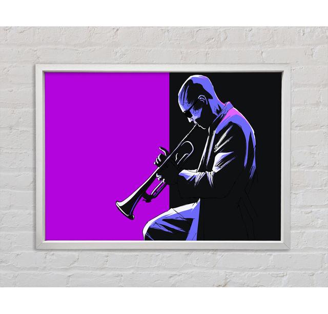 Trumpet Player Framed Print Rosalind Wheeler Size: 59.7cm H x 84.1cm W x 3.3cm D, Format: White Framed Canvas on Productcaster.