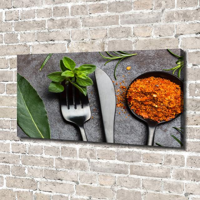 Cutlery and Spices - Wrapped Canvas Art Prints Ebern Designs on Productcaster.