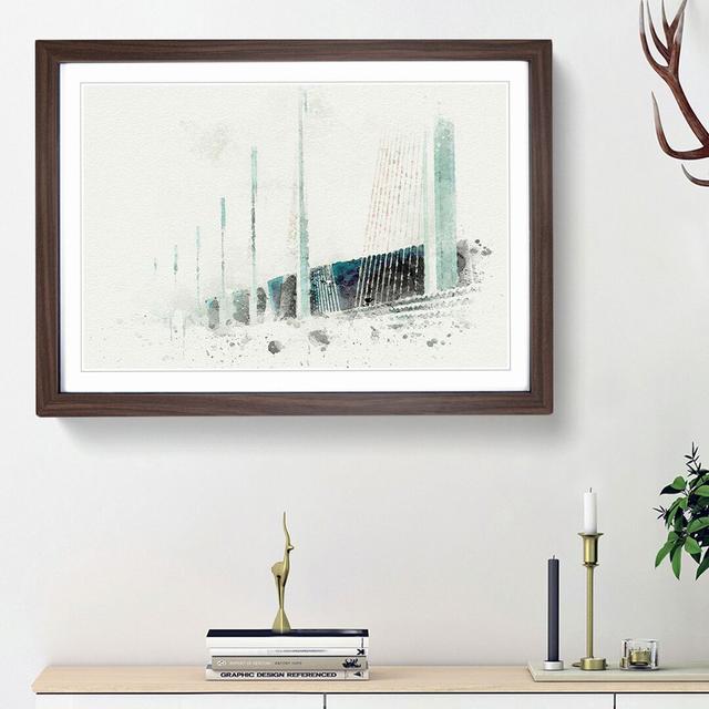 Millau Viaduct Bridge in France - Picture Frame Graphic Art Print East Urban Home Frame Option: Walnut Framed, Size: 48cm H x 65cm W x 2cm D on Productcaster.