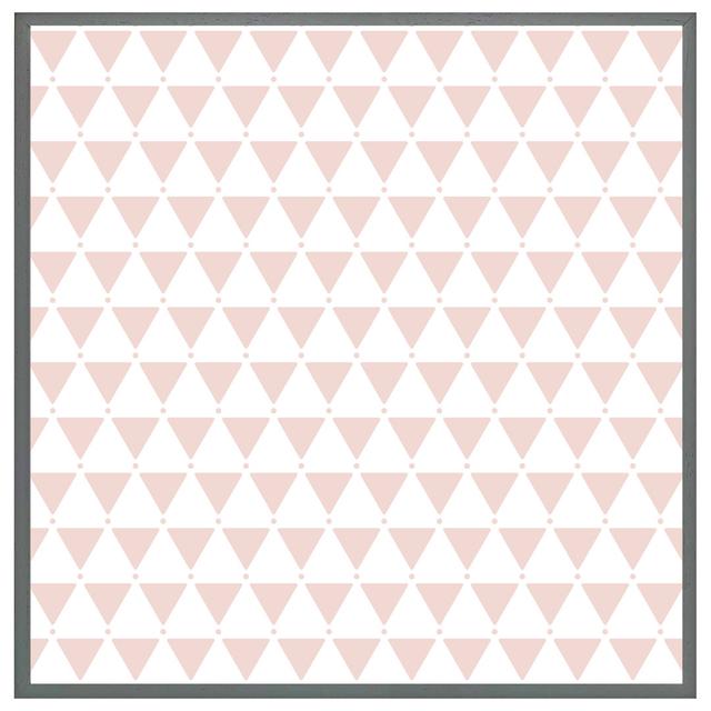 Aryiel Pink Triangles - Single Picture Frame Art Prints Metro Lane Frame Colour: Black Framed, Size: 41cm H x 41cm W x 4cm D on Productcaster.