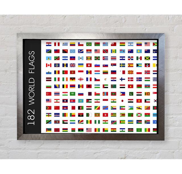 World Flags - Print Latitude Run Size: 84.1cm H x 118.9cm W x 3.4cm D, Format: Black Framed Paper on Productcaster.