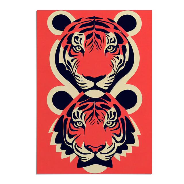 Two Tiger Heads - Print Latitude Vive Format: Paper, Size: 59.4cm H x 42cm W x 3cm D, Matte Colour: No Matte on Productcaster.