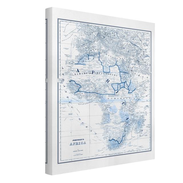 Map in blue tones - Africa Williston Forge Format: 260g/m² canvas, Size: 80cm H x 60cm W on Productcaster.