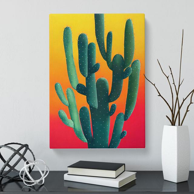 Colourful Cactus Cacti Vol.1 - Wrapped Canvas Graphic Art Natur Pur Size: 76cm H x 50cm W x 3cm D on Productcaster.