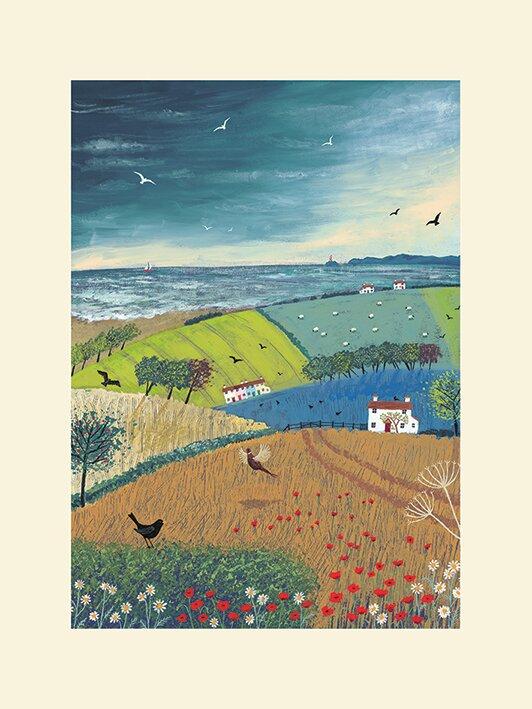 Sea Breeze by Jo Grundy - Painting Print on Paper East Urban Home Size: 40cm H x 30cm W x 1.3cm D, Mount Colour: Yellow on Productcaster.