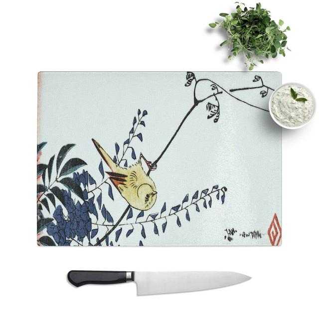 Tempered Glass Canary and Wisteria Chopping Board East Urban Home Size: 28.5 cm W x 20 cm L on Productcaster.