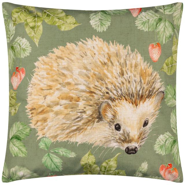 Grove Hedgehog Indoor / Outdoor Square Throw Cushion With Filling Evans Lichfield Colour: Green on Productcaster.