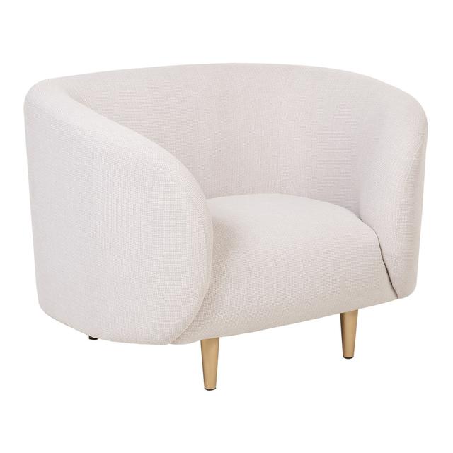 Jenkin 105cm Wide Tufted Polyester Tub Chair Fairmont Park Leg Colour: Gold, Upholstery Colour: Beige on Productcaster.