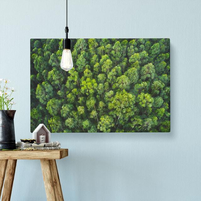 Green Tree Tops Painting - Wrapped Canvas Painting East Urban Home Size: 60cm H x 91cm W x 3cm D on Productcaster.