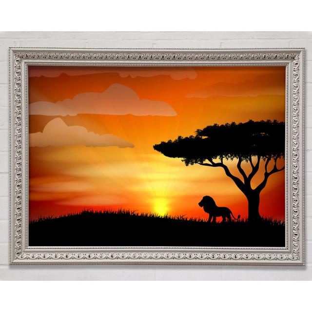 King Of The Jungle Sun Blaze - Print Ebern Designs Size: 29.7cm H x 42cm W on Productcaster.