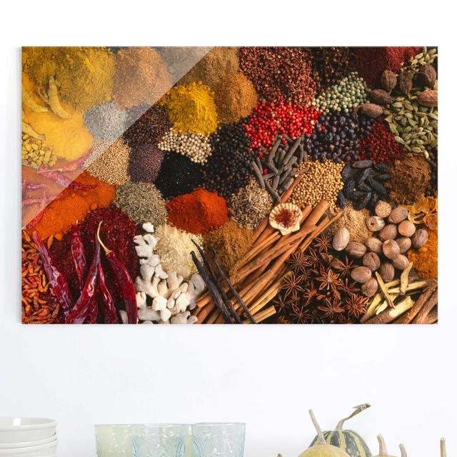 Exotic Spices - Photograph Print on Glass East Urban Home Size: 60 cm H x 90 cm W x 0.4 cm D on Productcaster.