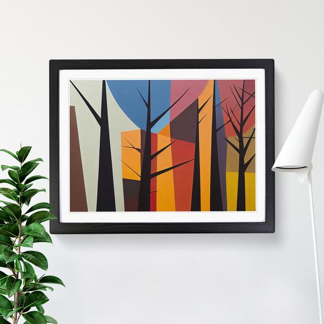 Brave Abstract Forest - Single Picture Frame Print 17 Stories Frame Colour: Black Framed, Size: 46cm H x 64cm W x 2cm D on Productcaster.