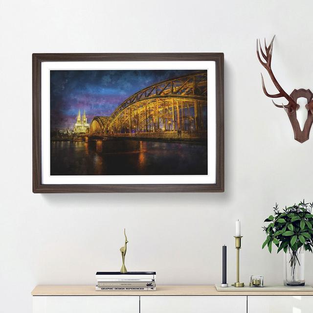 Cologne Cathedral & the Hohenzollern Bridge - Picture Frame Graphic Art Print East Urban Home Size: 33cm H x 45cm W x 2cm D, Frame Option: Walnut Fram on Productcaster.