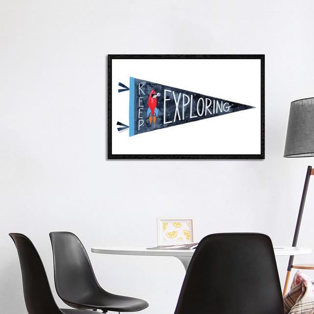 Keep Exploring Pennant by Rachel Nieman - Gallery-Wrapped Canvas Giclée on Canvas Lark Manor Format: Black Framed, Size: 66.04cm H x 101.6cm W x 3.81c on Productcaster.