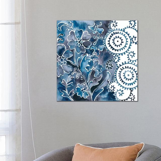 Cobalt Garden II by Chariklia Zarris - Wrapped Canvas Painting Latitude Vive Size: 66.04cm H x 66.04cm W x 3.81cm D on Productcaster.