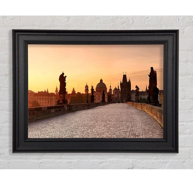 Charles Bridge Morning Glow - Single Picture Frame Art Prints Ebern Designs Size: 42cm H x 59.7cm W x 8cm D on Productcaster.